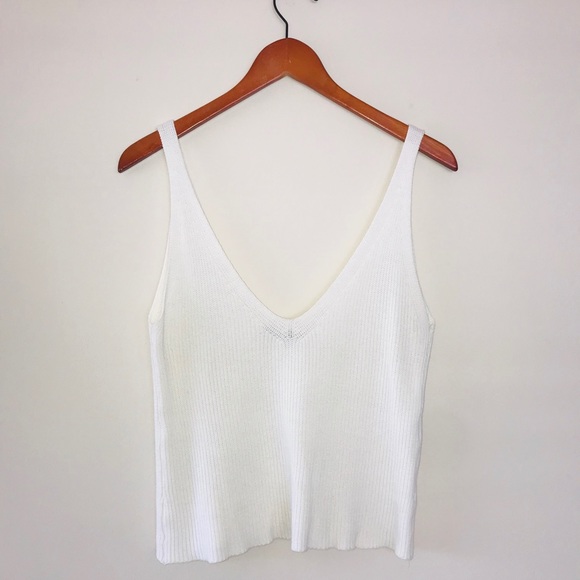 Brandy Melville White Cotton Tank Top One Size